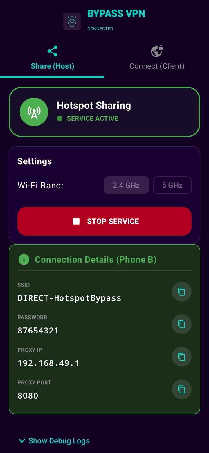 Hotspot Bypass VPN App